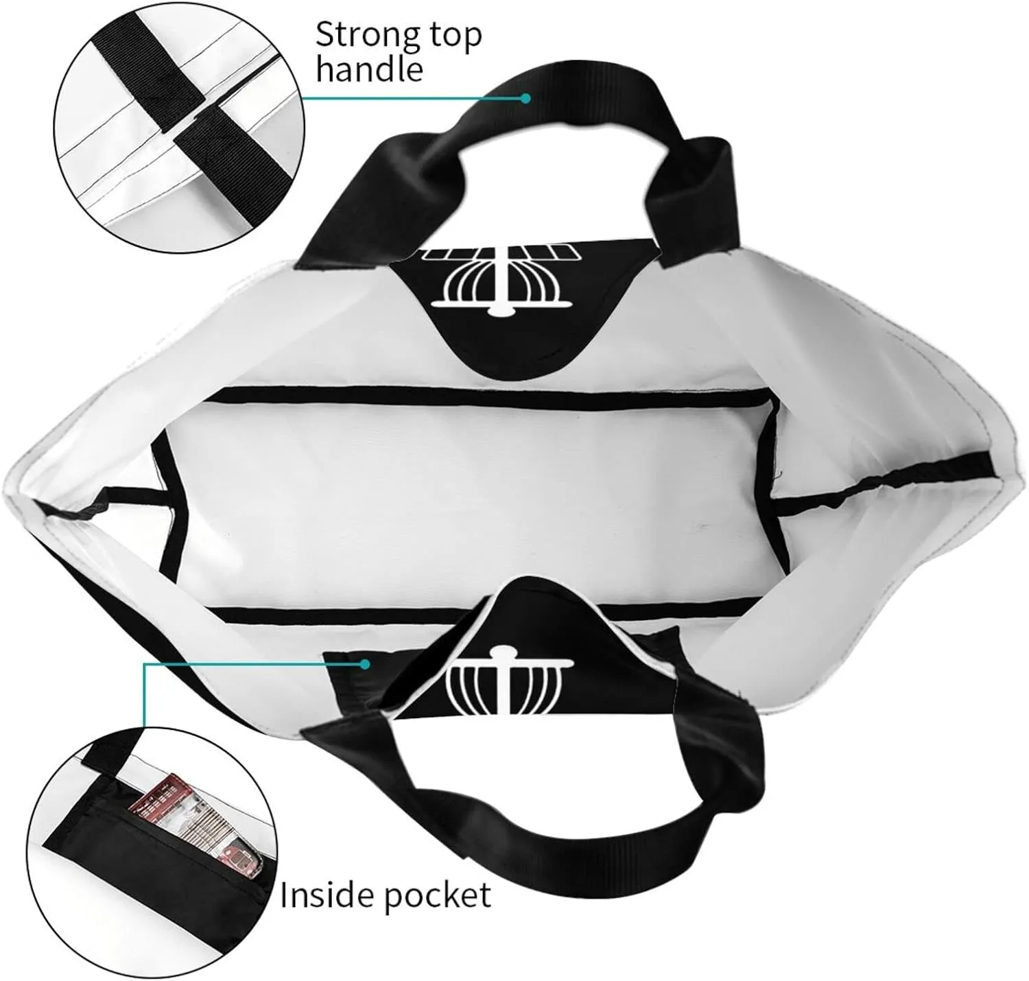 Heartbeat Disc Golf Women'S Lightweight Canvas Handbag Reusable Shopping Bag