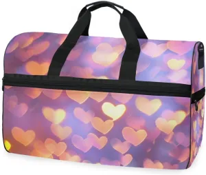Hearts Shadow Travel Duffel Bag Luggage Sports Gym Bags With Shoes Compartment Large Capacity Lightweight Duffle Bag For Men Women