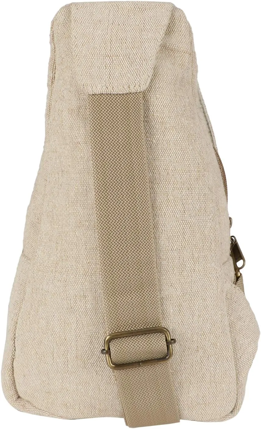 Hemp Sling Backpack- Hemp Cross body Bag- Hemp Shoulder Backpack Adjustable Strap for Men & Women