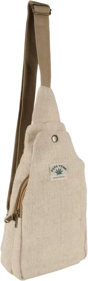 Hemp Sling Backpack- Hemp Cross body Bag- Hemp Shoulder Backpack Adjustable Strap for Men & Women