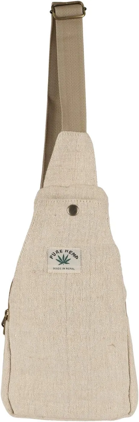 Hemp Sling Backpack- Hemp Cross body Bag- Hemp Shoulder Backpack Adjustable Strap for Men & Women