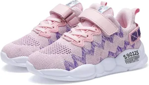 Hetios Kids Shoes Girls Lightweight Athletic Running Shoes Breathable Knit School Sports Shoes (Toddler/Little Kid/Big Kid)