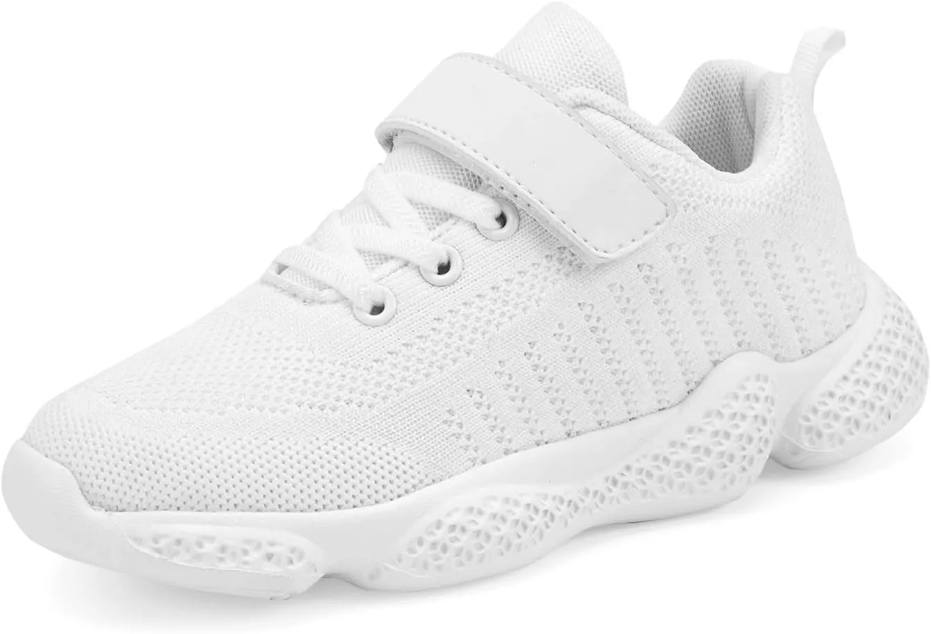 Hetios Kids Shoes Girls Lightweight Athletic Running Shoes Breathable Knit School Sports Shoes (Toddler/Little Kid/Big Kid)