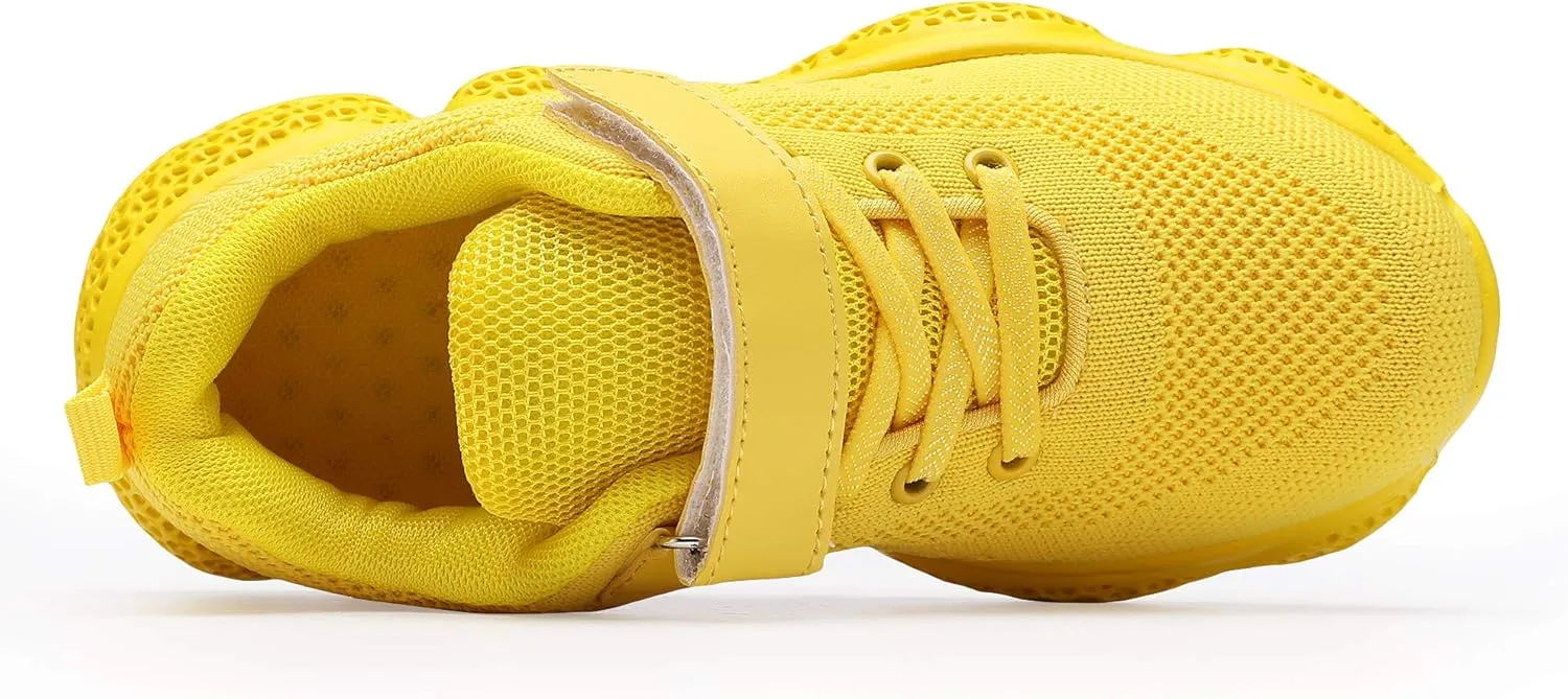 Hetios Kids Shoes Girls Lightweight Athletic Running Shoes Breathable Knit School Sports Shoes (Toddler/Little Kid/Big Kid)
