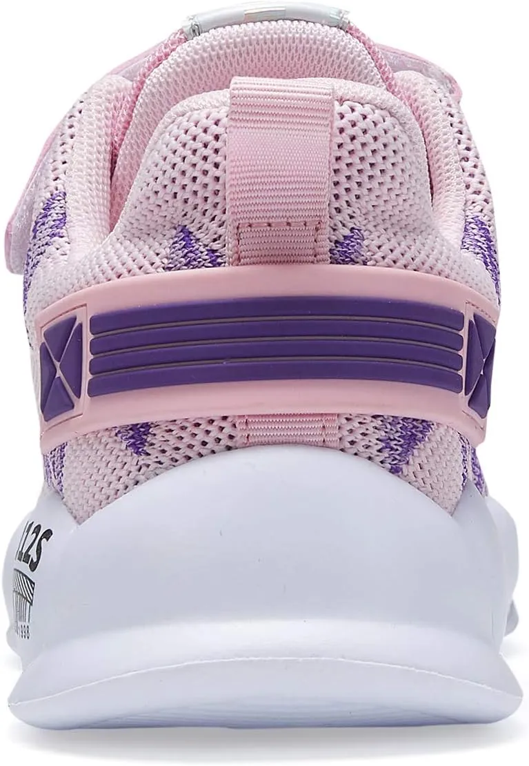Hetios Kids Shoes Girls Lightweight Athletic Running Shoes Breathable Knit School Sports Shoes (Toddler/Little Kid/Big Kid)