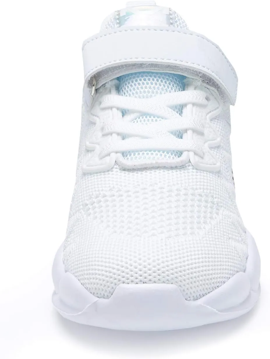 Hetios Kids Shoes Girls Lightweight Athletic Running Shoes Breathable Knit School Sports Shoes (Toddler/Little Kid/Big Kid)