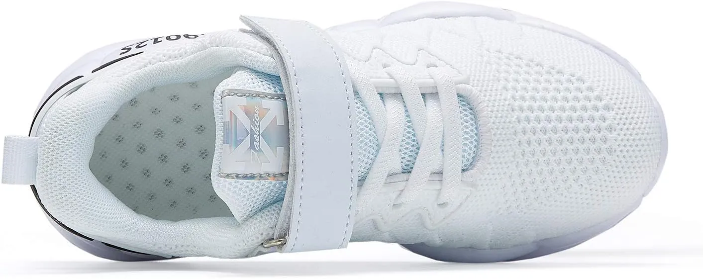 Hetios Kids Shoes Girls Lightweight Athletic Running Shoes Breathable Knit School Sports Shoes (Toddler/Little Kid/Big Kid)