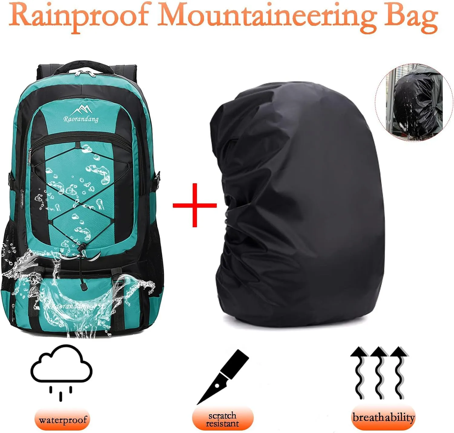 Hiking Backpack Waterproof Lightweight Durable 75L Large Capacity Travel Backpack Great for hiking, camping, trips