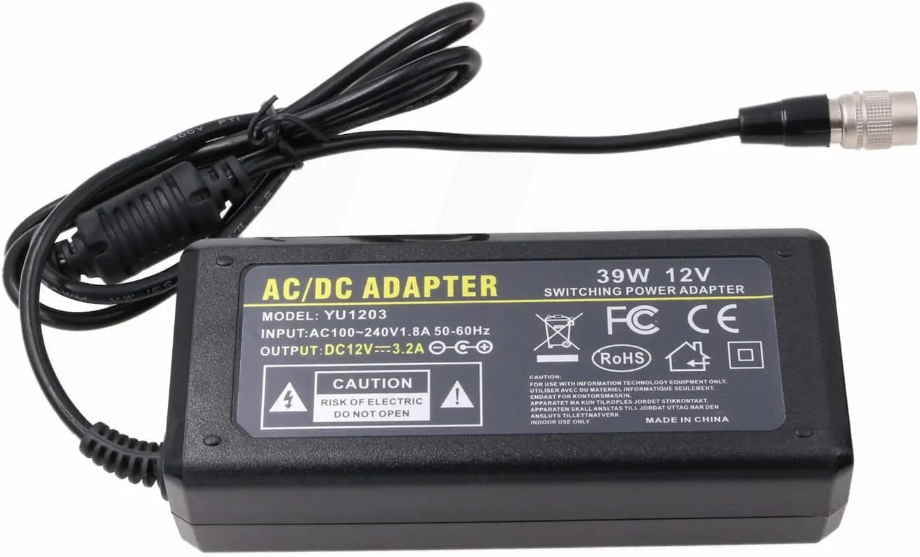 Hirose 6 Pin 12V AC DC Power Supply Adapter for Jai GO, Basler Camera ace GigE, Aviator CL, Racer, Runner, Imaging Source GigE, AVT Mako U 39W