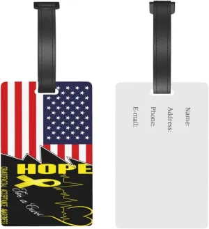 Hope for A Cure Craniofacial Acceptance Awareness and America Luggage Tags for Suitcases Travel Tags ID Labels for Women Men Travel Bag Luggage Accessories