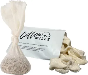 Hops and Grain Muslin Steeping Bag - Cotton Mills Beer Brewing Bags 14" (100 Count) - Microbrew, Homebrew Filtering Accessories - Boiling Bags For Tea, Cooking, Nut Milk, Soups - Hop and Grains Socks