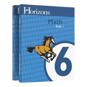 Horizons Math 6 SET of 2 Student Workbooks 6-1 and 6-2 Paperback – January 1, 2000