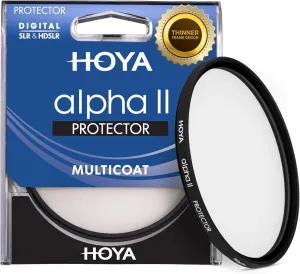 Hoya Alpha II MC Camera Lens Protector, 82mm Filter — Ideal for Beginners, Improved Glass, 93.7% Light Transmission, Thinner Frame, 6-Layer Hoya Multi-Coating for Enhanced Protection and Clarity