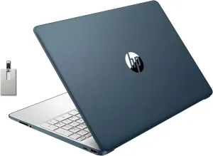 HP 15.6" HD Student Laptop, Intel Pentium Silver N5030, 32GB RAM, 2TB PCIe SSD, Intel UHD Graphics, HD Webcam, Numpad, Wi-Fi 5, Bluetooth, Win 11, Blue, 32GB Hotface USB Card