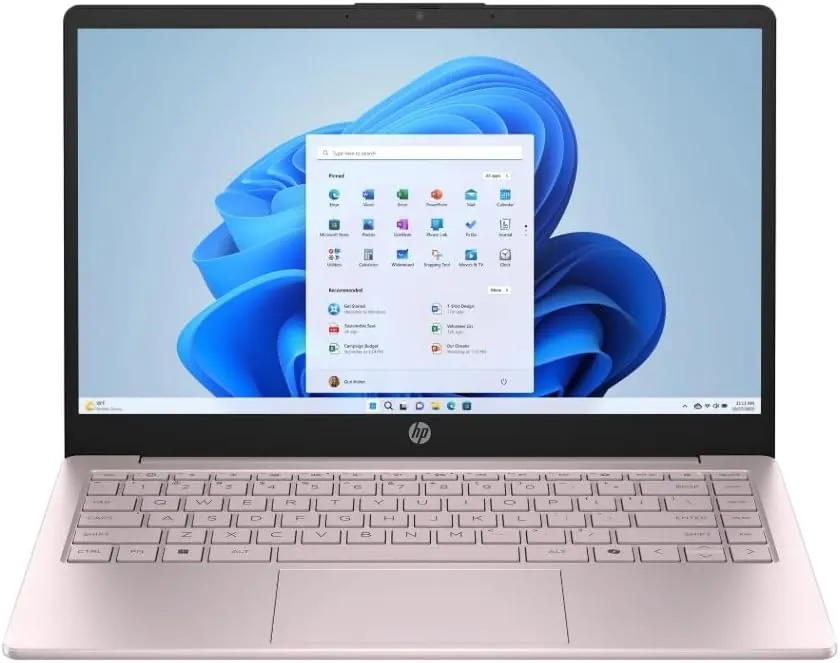 HP Student Laptop, Intel Processor N150(up to 3.6 GHz), 14 Inch LED Screen,16G RAM, 128GB Storange,One Year Office 365, Windows 11 Home,w/YYY Bundle,Pink