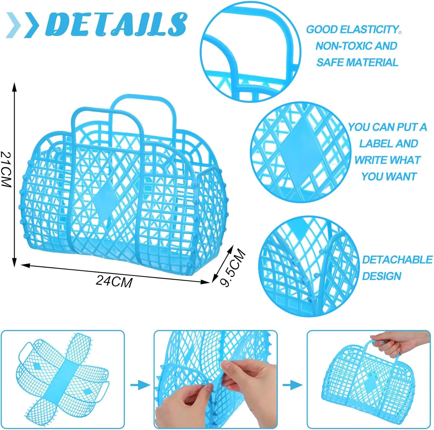 Hsei 16 Pcs Girls Jelly Purse Bags Easter Basket Reusable Jelly Beach Bag Plastic Beach Tote Gift Basket for Kid Girl