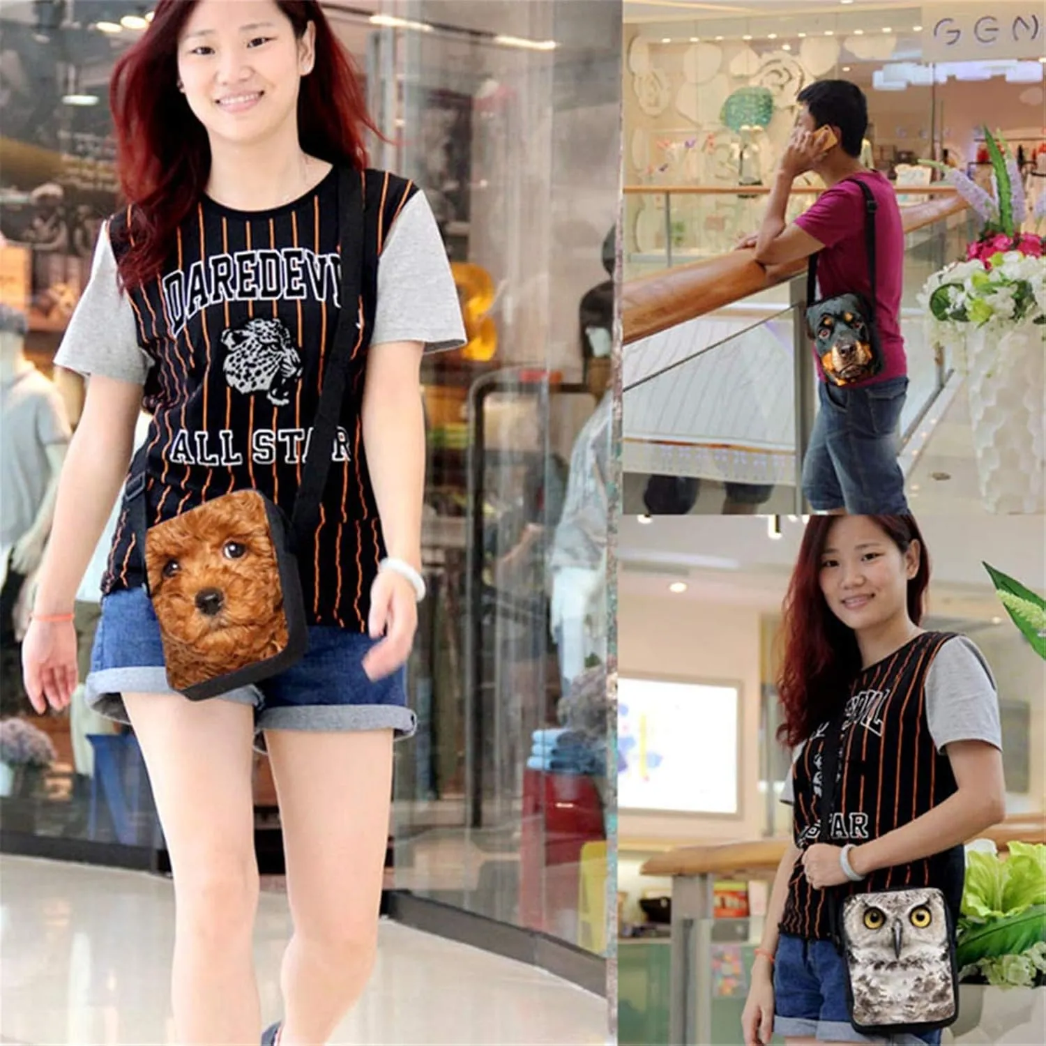 HUGS IDEA Black Horse Print Small Messenger Bag Casual Shoulder Bag Mini Handbags Fashion Phone Bag for Women Crossbody Pouch Satchel Bags