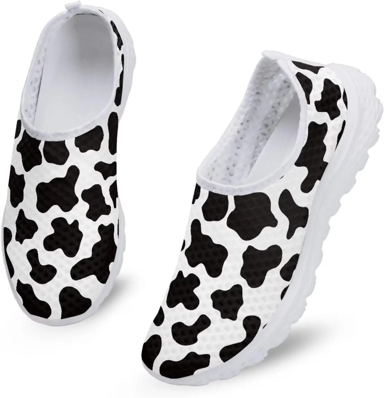 HUGS IDEA Women's Floral Mesh Slip on Shoes
