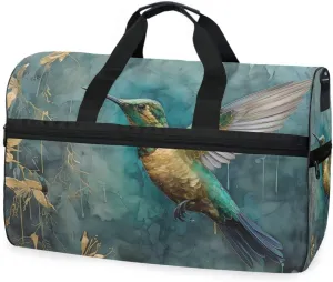 Hummingbird Travel Duffel Bag Luggage Sports Gym Bags With Shoes Compartment Large Capacity Lightweight Duffle Bag For Men Women