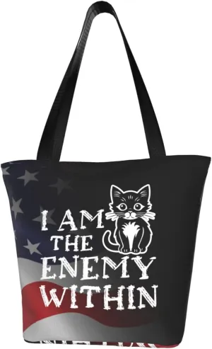 I Am The Enemy Within Fashion Shoulder Bag Large Capacity For Man Or Woman