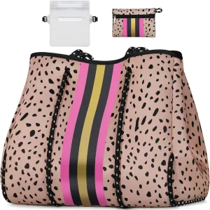 IBFUN Neoprene Bag, Large Multipurpose Beach Bag Neoprene Tote Bag with Inner Pocket for Women/Pool