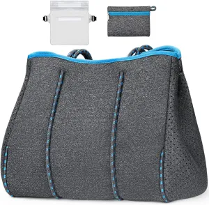 IBFUN Neoprene Bag, Large Multipurpose Beach Bag Neoprene Tote Bag with Inner Pocket for Women/Pool