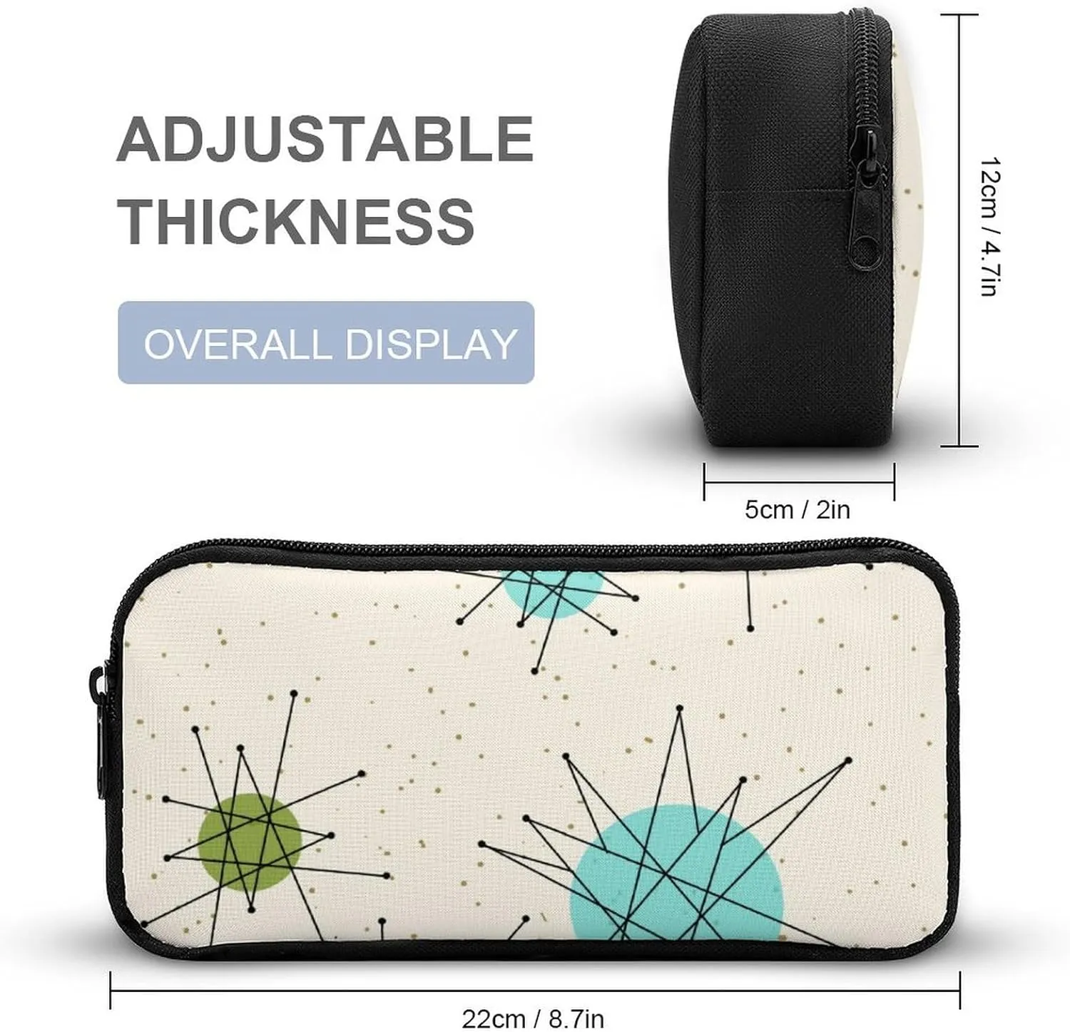 Iconic Atomic Starbursts Portable And Cute Large Capacity Stationery Bag