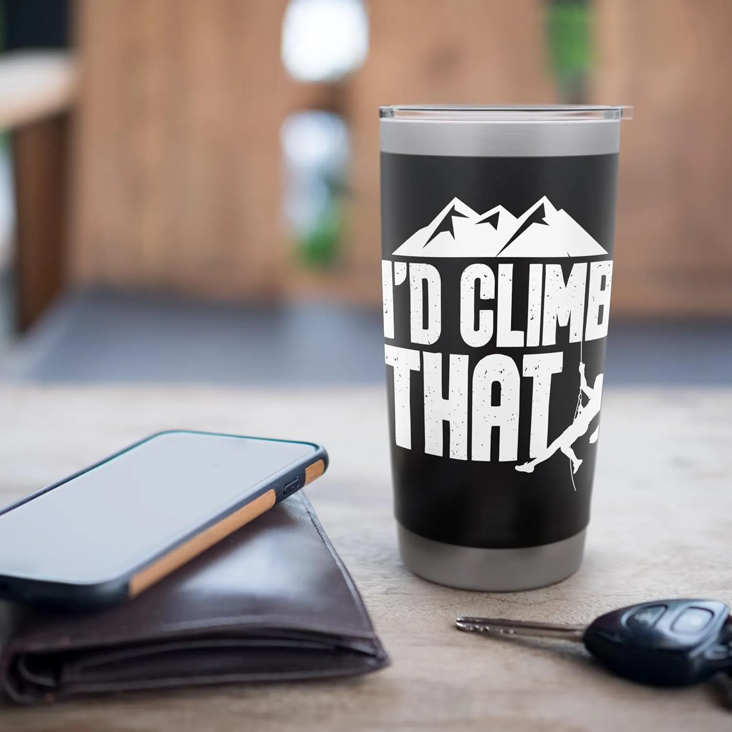 I'd Climb That - Rock Climbing Climber Bouldering Mountain Stainless Steel Insulated Tumbler