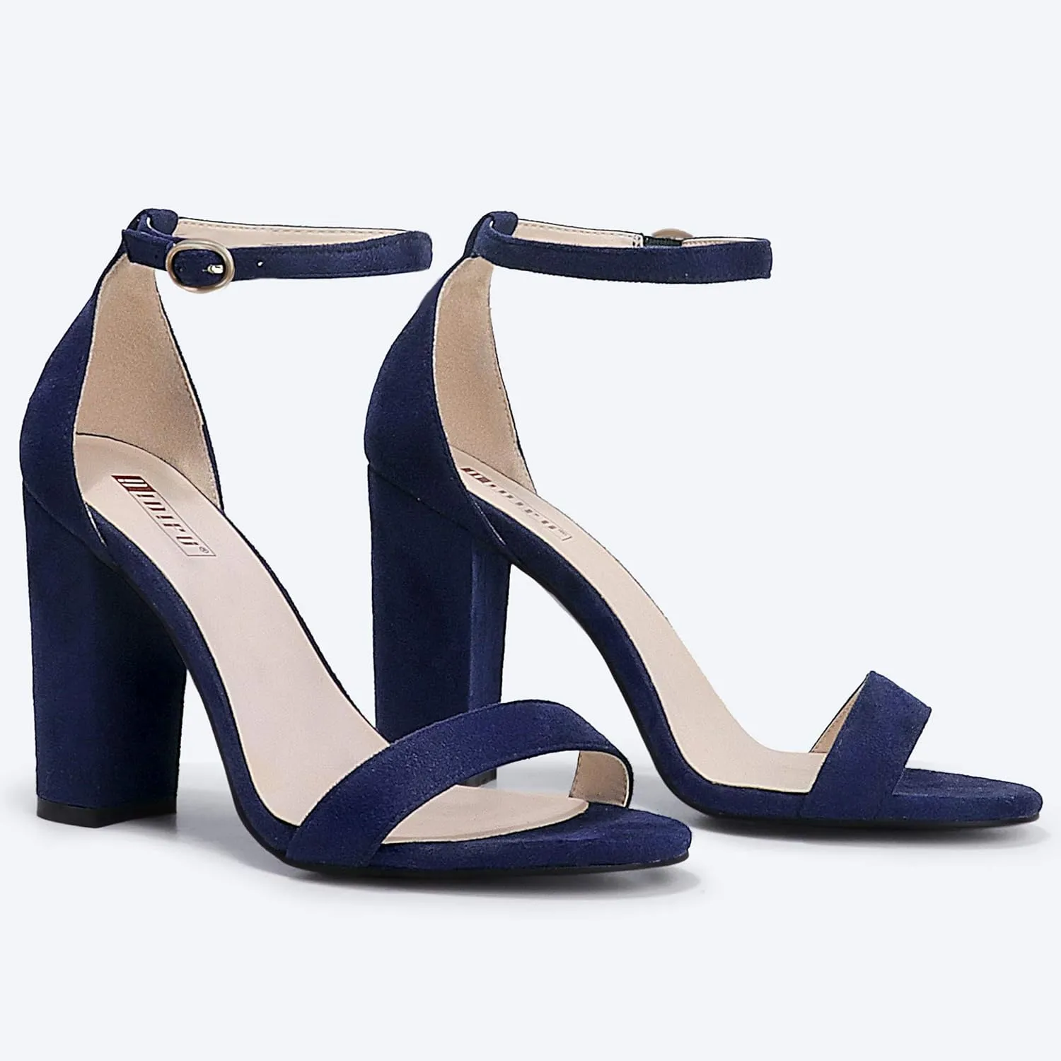 IDIFU Women's IN4 Cookie-HI Chunky High Heel Sandals Open Toe Ankle Strap Wedding Bridal Prom Dress Shoes For Women Bride Bridesmaid
