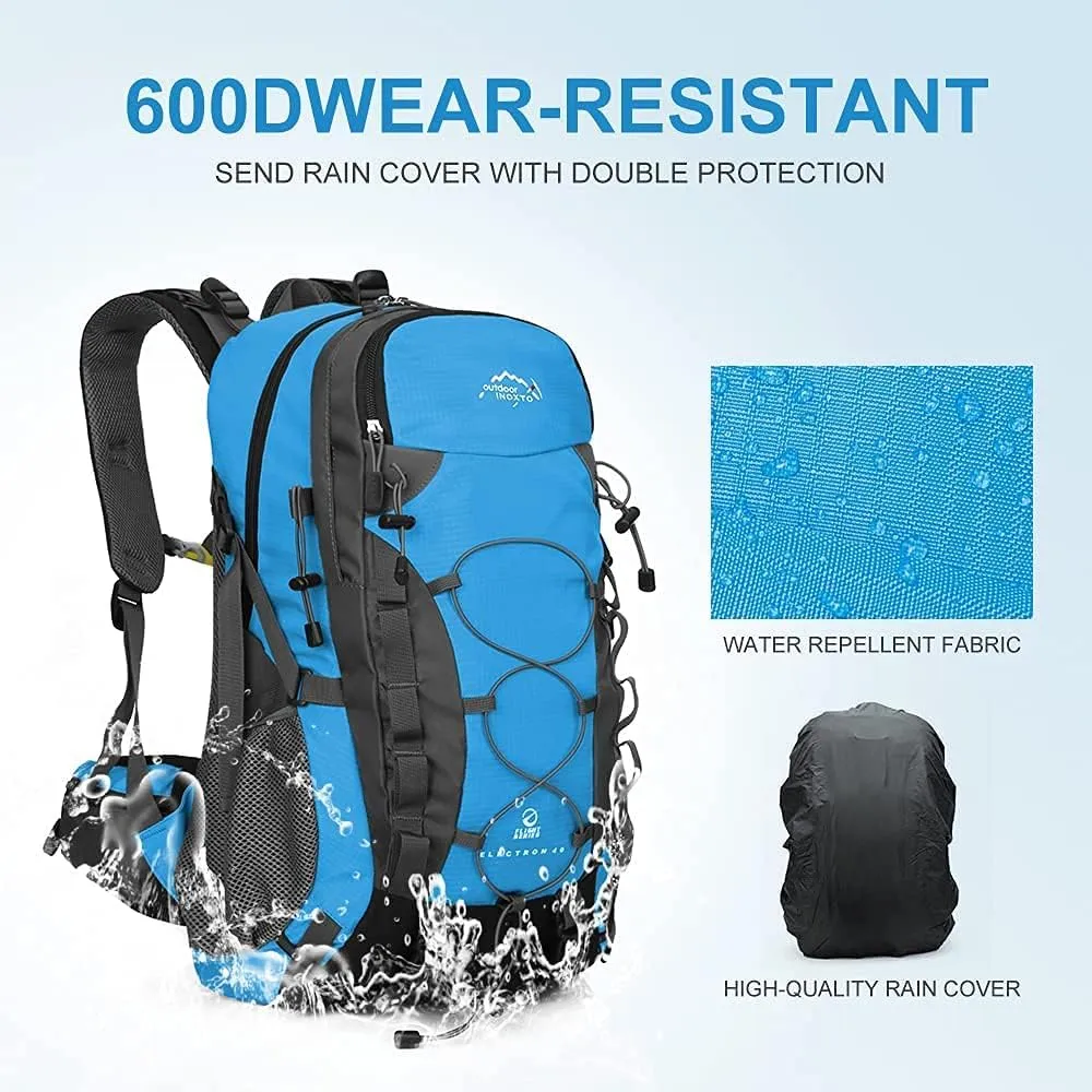 INOXTO lightweight Hiking Backpack 35L/40L Hiking Daypack with Waterproof Rain Cover for Travel Camping Outdoor Men and Women