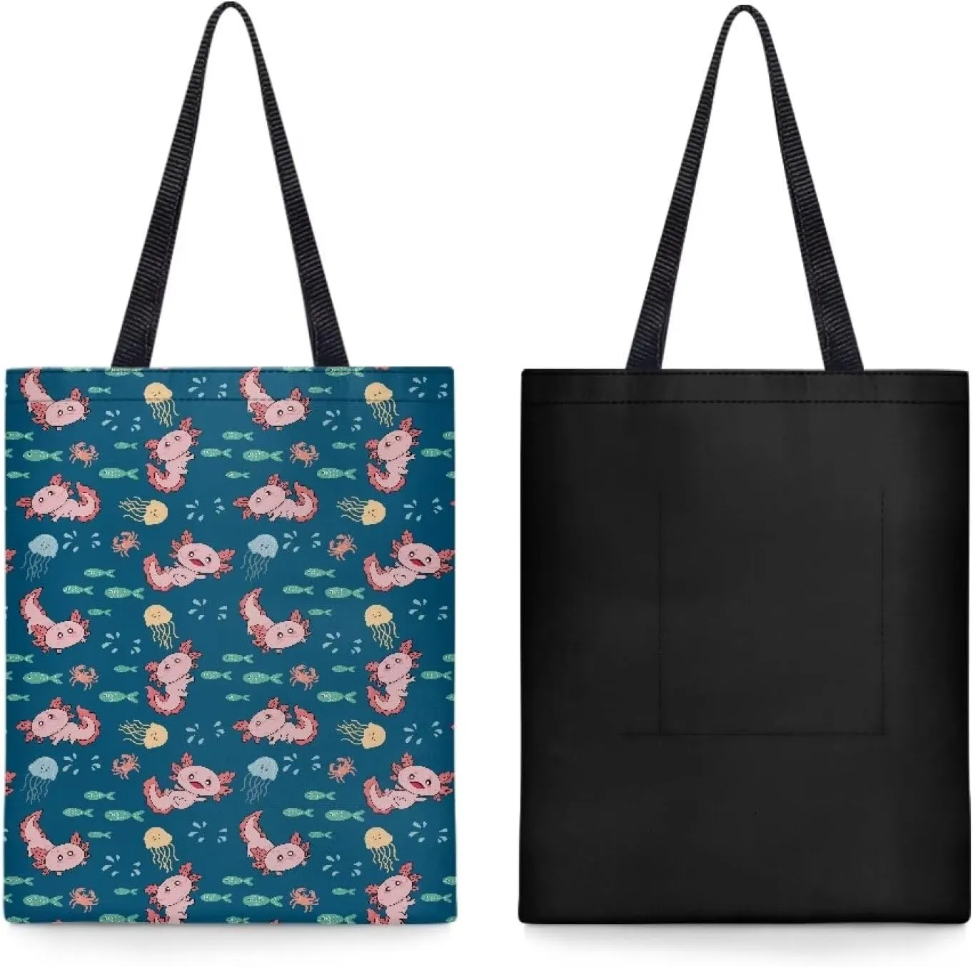 INSTANTARTS Cute Cartoon Chicken Cat Heavy Duty Gusseted Canvas Shoulder Handbag Reusable Linen Tote