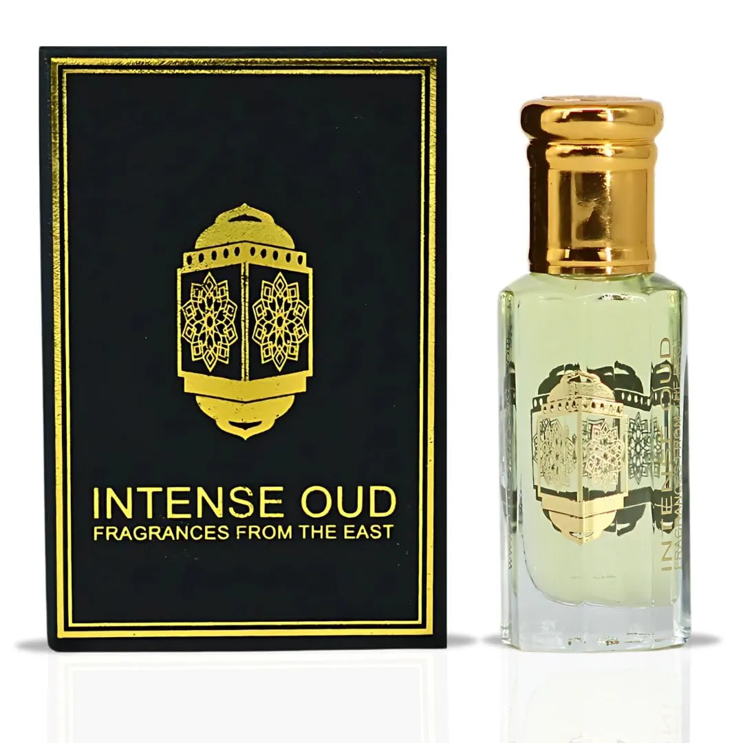 INTENSE OUD Dark Amber Long Lasting Arabian Perfume Oils for Women 12ML (0.40 OZ) Fragrance Oil with Floral Jasmine, Warm Amber & Creamy Vanilla Notes, Concentrated Perfume Oil in Black Gift Box
