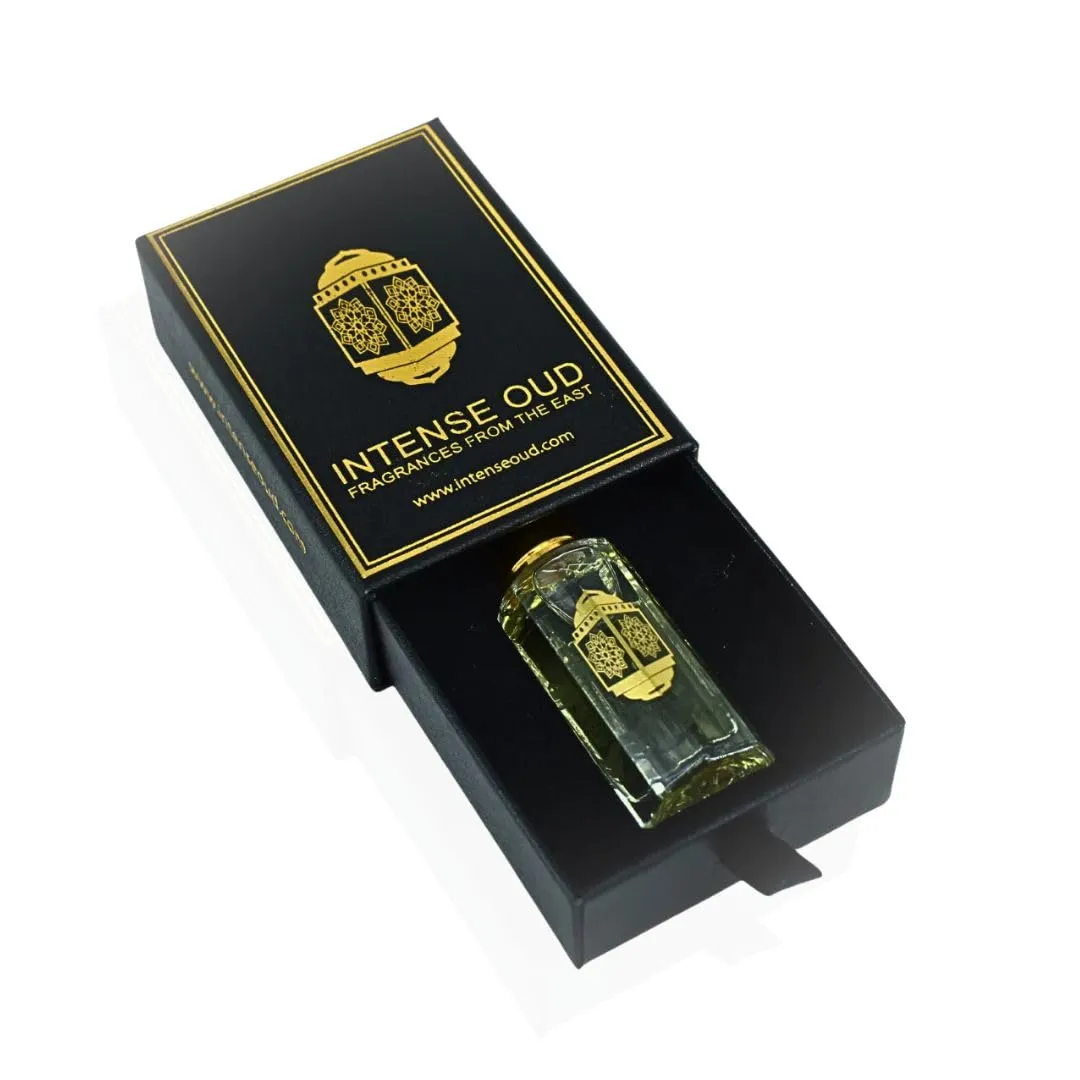 INTENSE OUD Dark Amber Long Lasting Arabian Perfume Oils for Women 12ML (0.40 OZ) Fragrance Oil with Floral Jasmine, Warm Amber & Creamy Vanilla Notes, Concentrated Perfume Oil in Black Gift Box