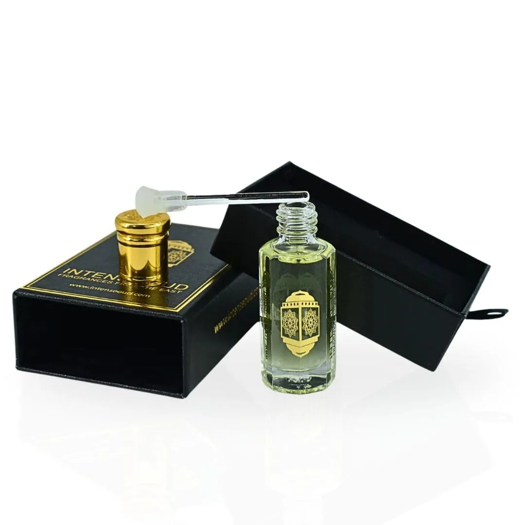 INTENSE OUD Dark Amber Long Lasting Arabian Perfume Oils for Women 12ML (0.40 OZ) Fragrance Oil with Floral Jasmine, Warm Amber & Creamy Vanilla Notes, Concentrated Perfume Oil in Black Gift Box