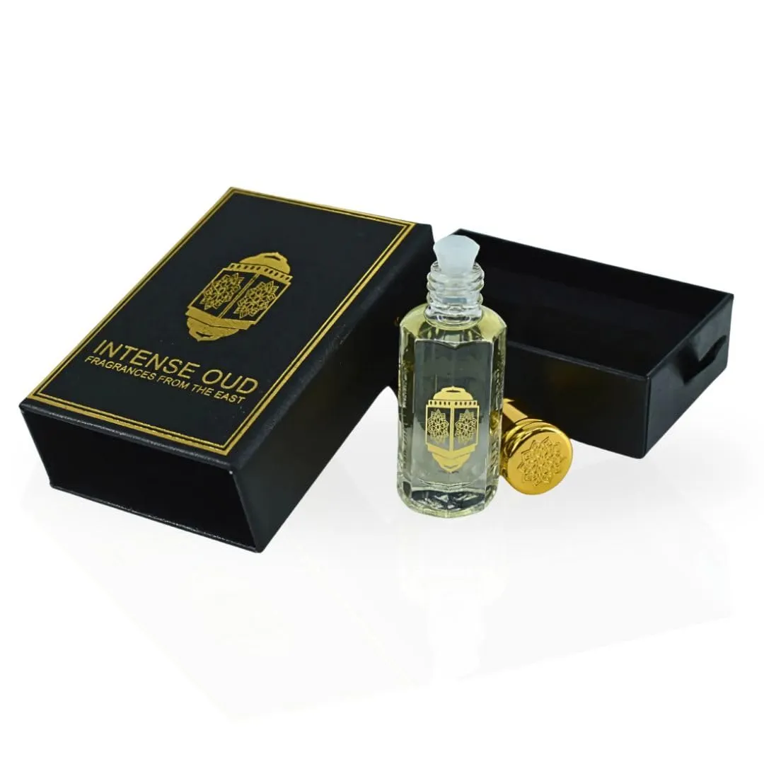INTENSE OUD Majnoon Long Lasting Arabian Perfume Oils for Women 12ML (0.40 OZ) Fragrance Oil with Sweet Pineapple, Creamy Vanilla & Woody Musky Base - Concentrated Perfume Oil Black Gift Box