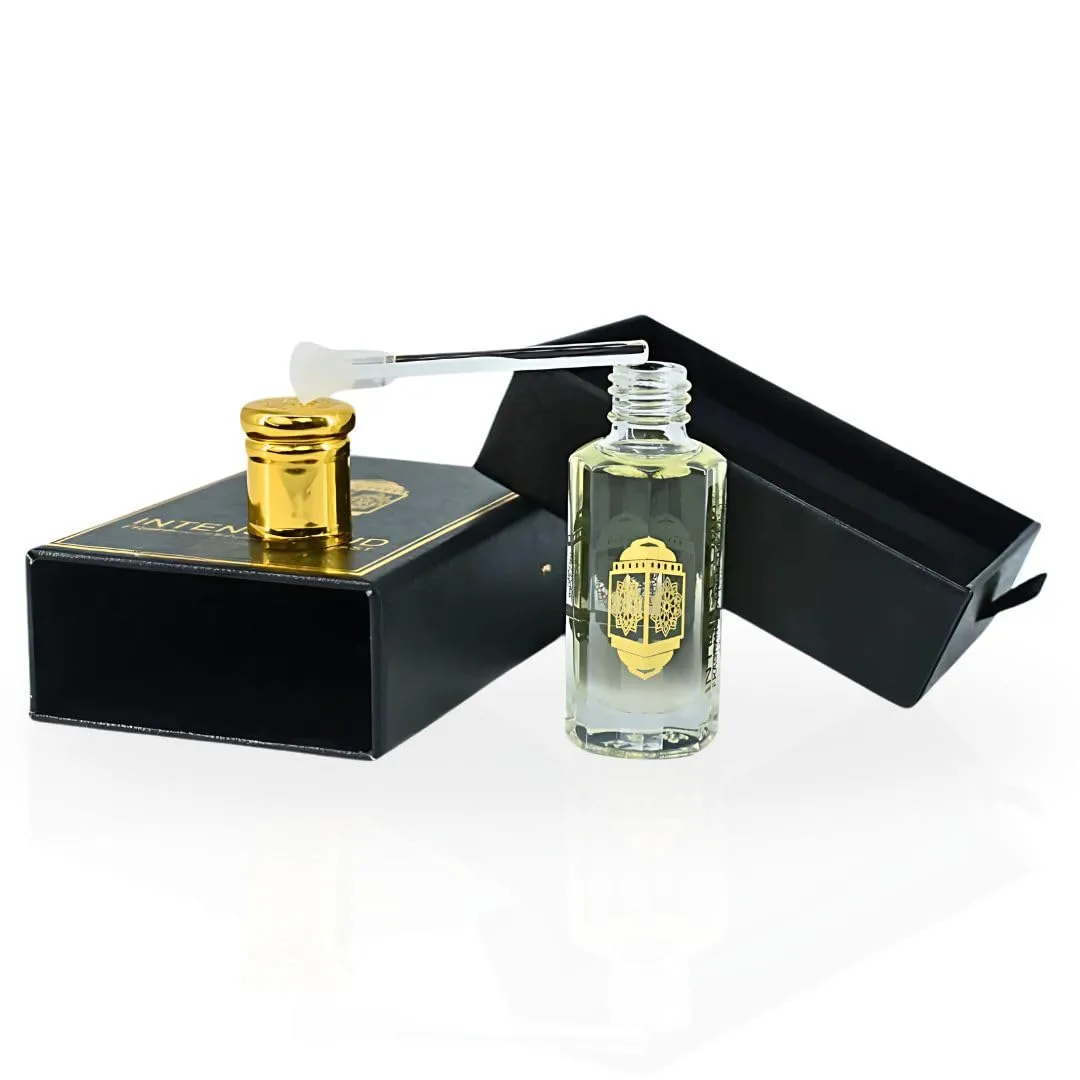 INTENSE OUD Majnoon Long Lasting Arabian Perfume Oils for Women 12ML (0.40 OZ) Fragrance Oil with Sweet Pineapple, Creamy Vanilla & Woody Musky Base - Concentrated Perfume Oil Black Gift Box