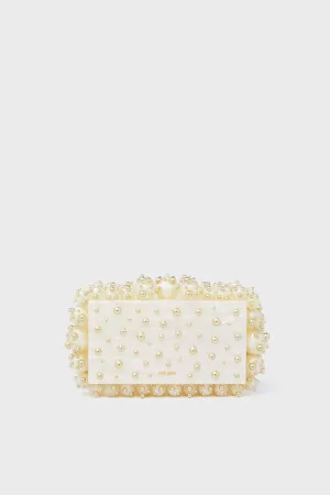 Ivory and Shiny Brass Eos Clutch