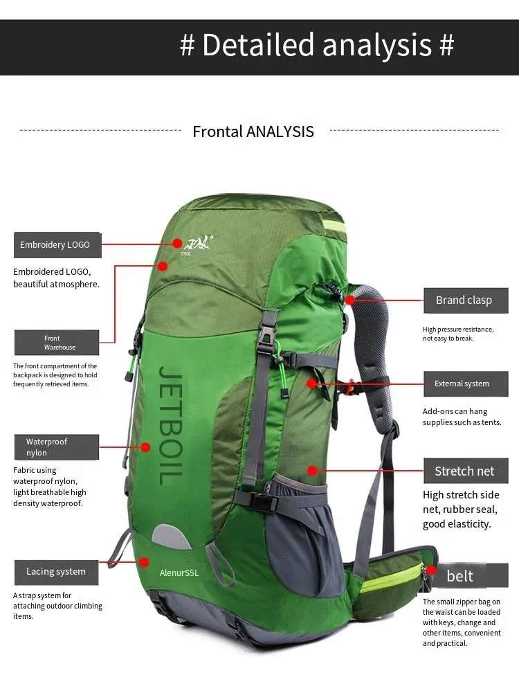 Jetboil Mountaineering Backpack, 55L Large Capacity