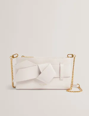 Jimmah Soft Pu Bow Clutch Bag Ivory