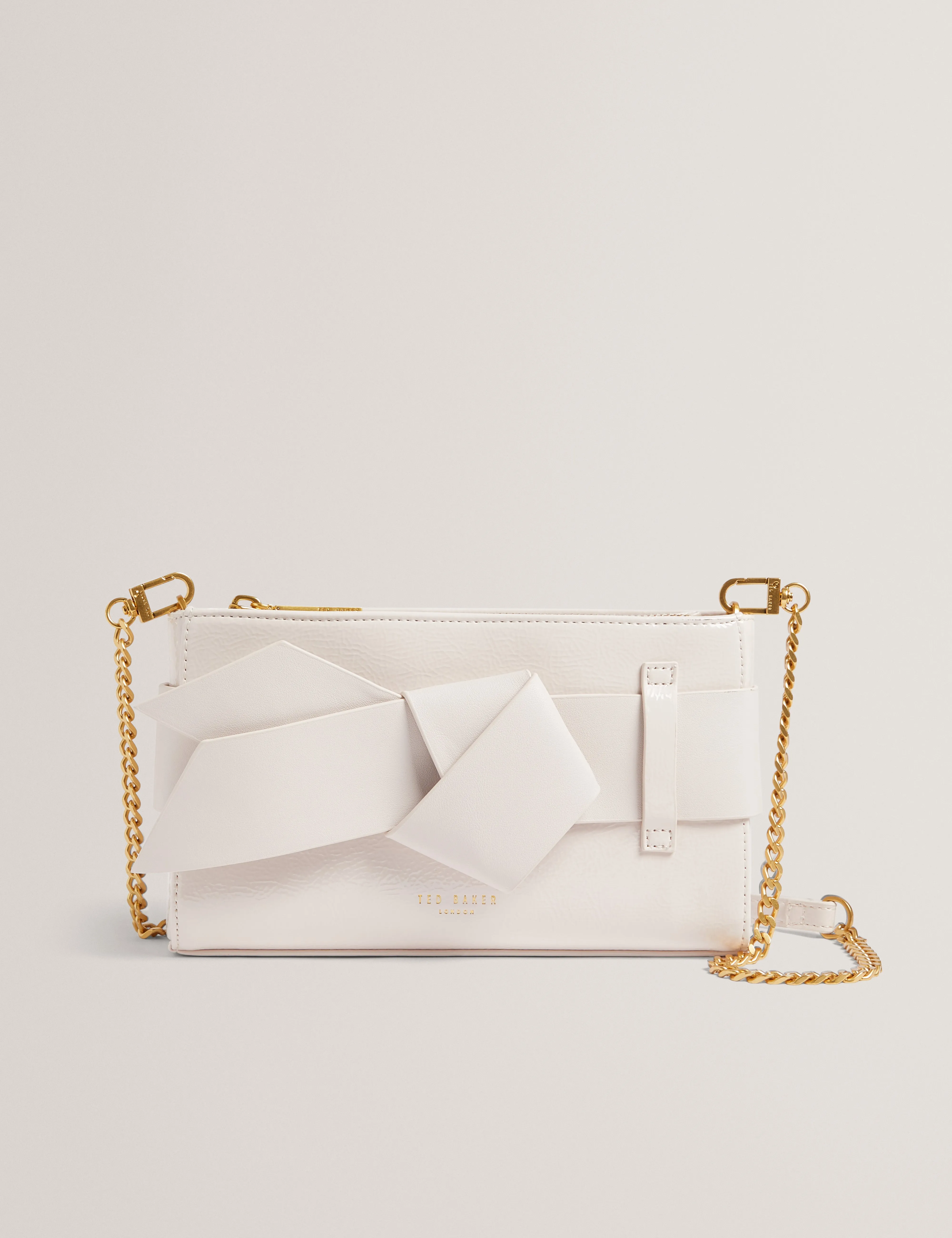 Jimmah Soft Pu Bow Clutch Bag Ivory