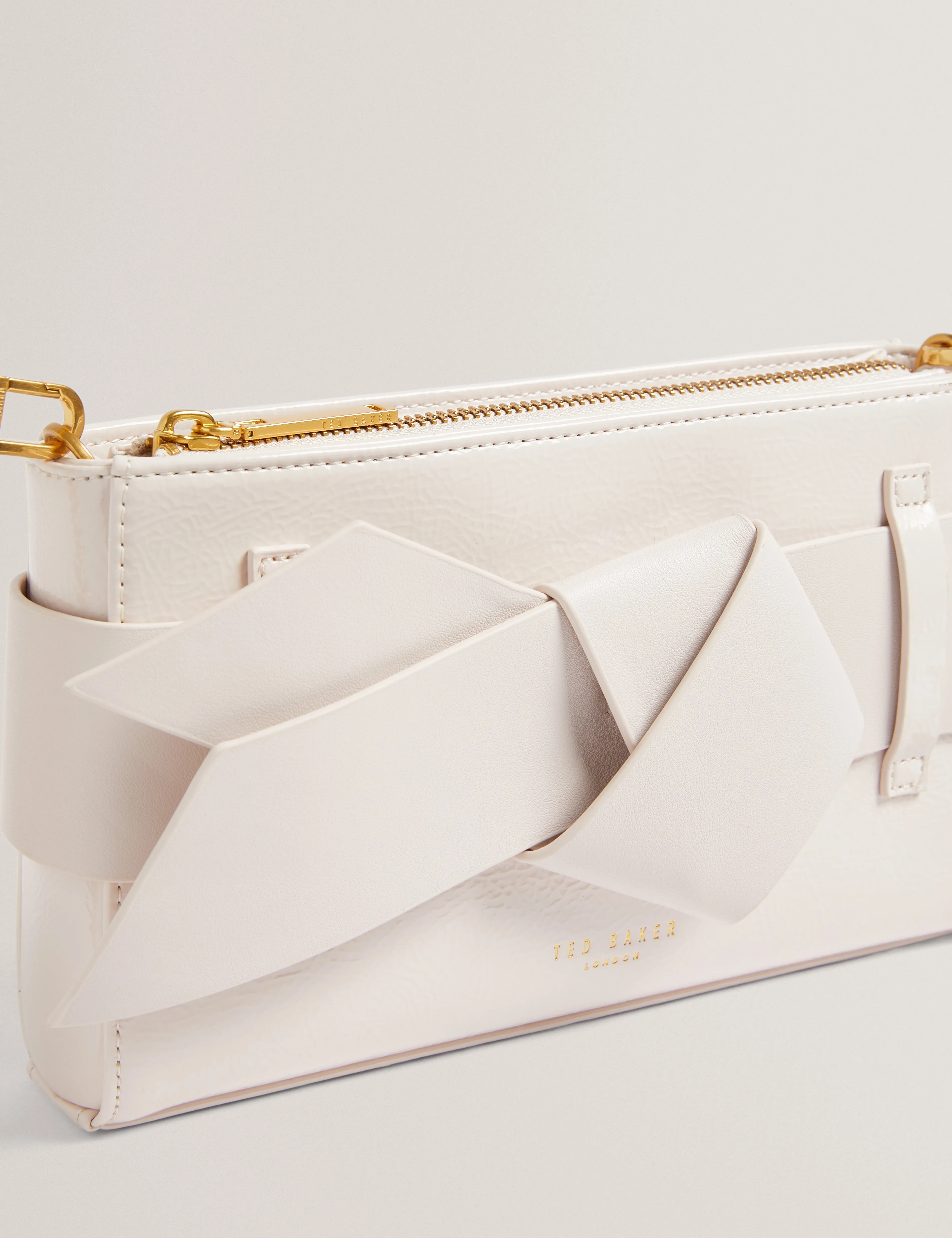 Jimmah Soft Pu Bow Clutch Bag Ivory