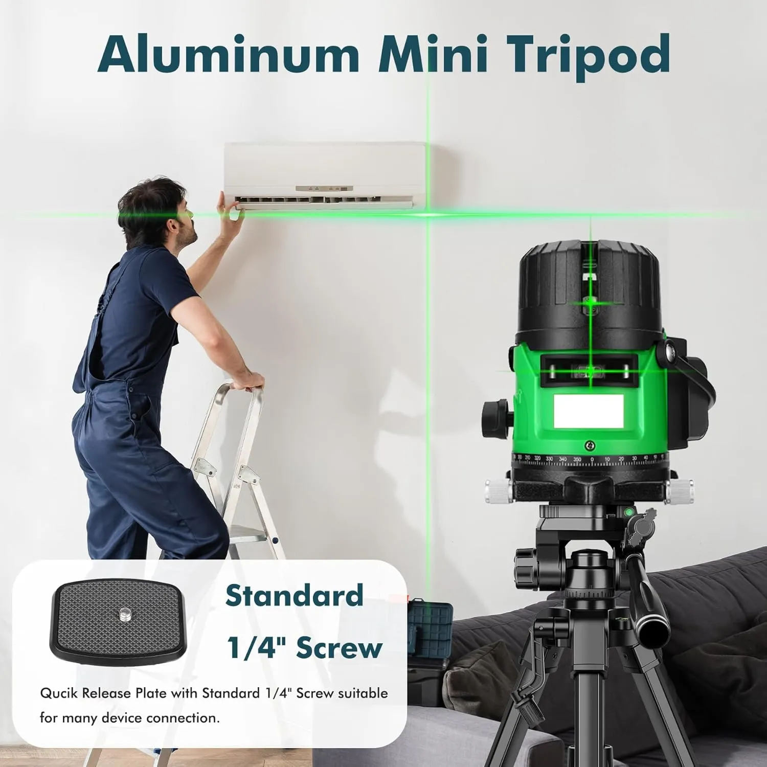 JOILCAN Mini Tripod for Camera, 25-inch Aluminum Tabletop Camera Tripods, Portable Travel Tripod with Tablet/Phone Holder for DSLR Cameras, Phone, Projector, Spotting Scope