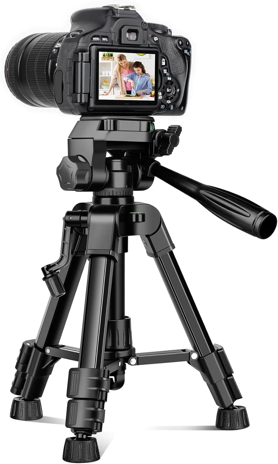 JOILCAN Mini Tripod for Camera, 25-inch Aluminum Tabletop Camera Tripods, Portable Travel Tripod with Tablet/Phone Holder for DSLR Cameras, Phone, Projector, Spotting Scope