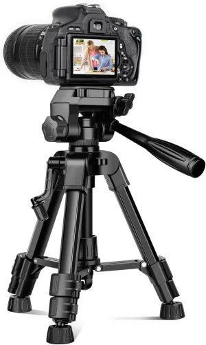 JOILCAN Mini Tripod for Camera, 25-inch Aluminum Tabletop Camera Tripods, Portable Travel Tripod with Tablet/Phone Holder for DSLR Cameras, Phone, Projector, Spotting Scope