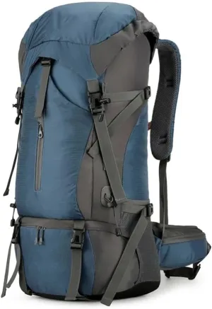 JSEIAJB 70L Nylon Camping Backpack Travel Bag with Rain Cover Outdoor Hiking Daypack Mountaineering Backpack Shoulder Bags