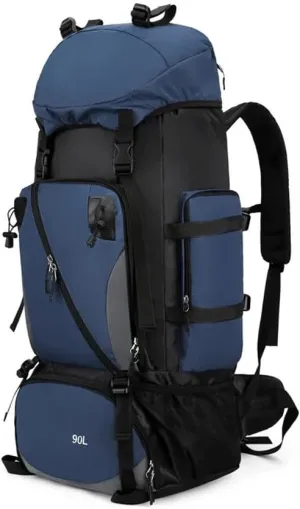 JSEIAJB 90L Travel Camping Rucksack Large Nylon Hiking Climbing Sports Bag Trekking Mountaineering Big Capacity Backpack
