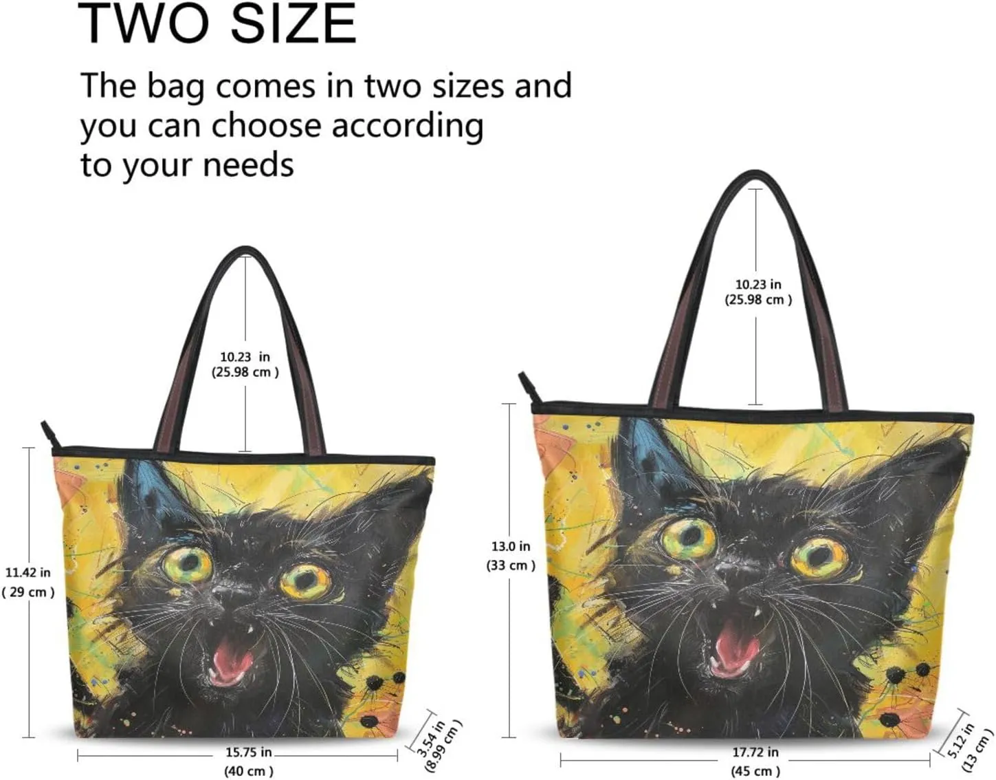 JSTEL Tote Bag for Women with Zipper,Polyester Tote Purse Holiday Tote Bag Work Handbag Women Gift