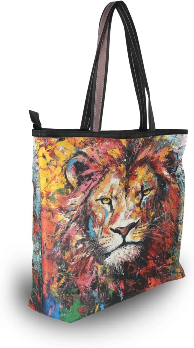 JSTEL Tote Bag for Women with Zipper,Polyester Tote Purse Holiday Tote Bag Work Handbag Women Gift