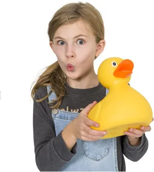 Jumbo Classic Yellow Rubber Ducky (10.5") Makes Noise When Squeezed! Has Open Beak Large Cool Duck