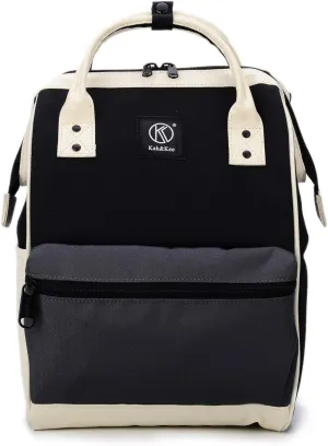 Kah&Kee Polyester Travel Backpack Functional Anti-theft School Laptop for Women Men (Black/Grey, Small)